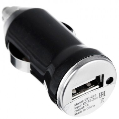 Устройство зарядное USB для прикуривателя 5V-1A 12-24v пластик металл 931-228 — Городок мастеров